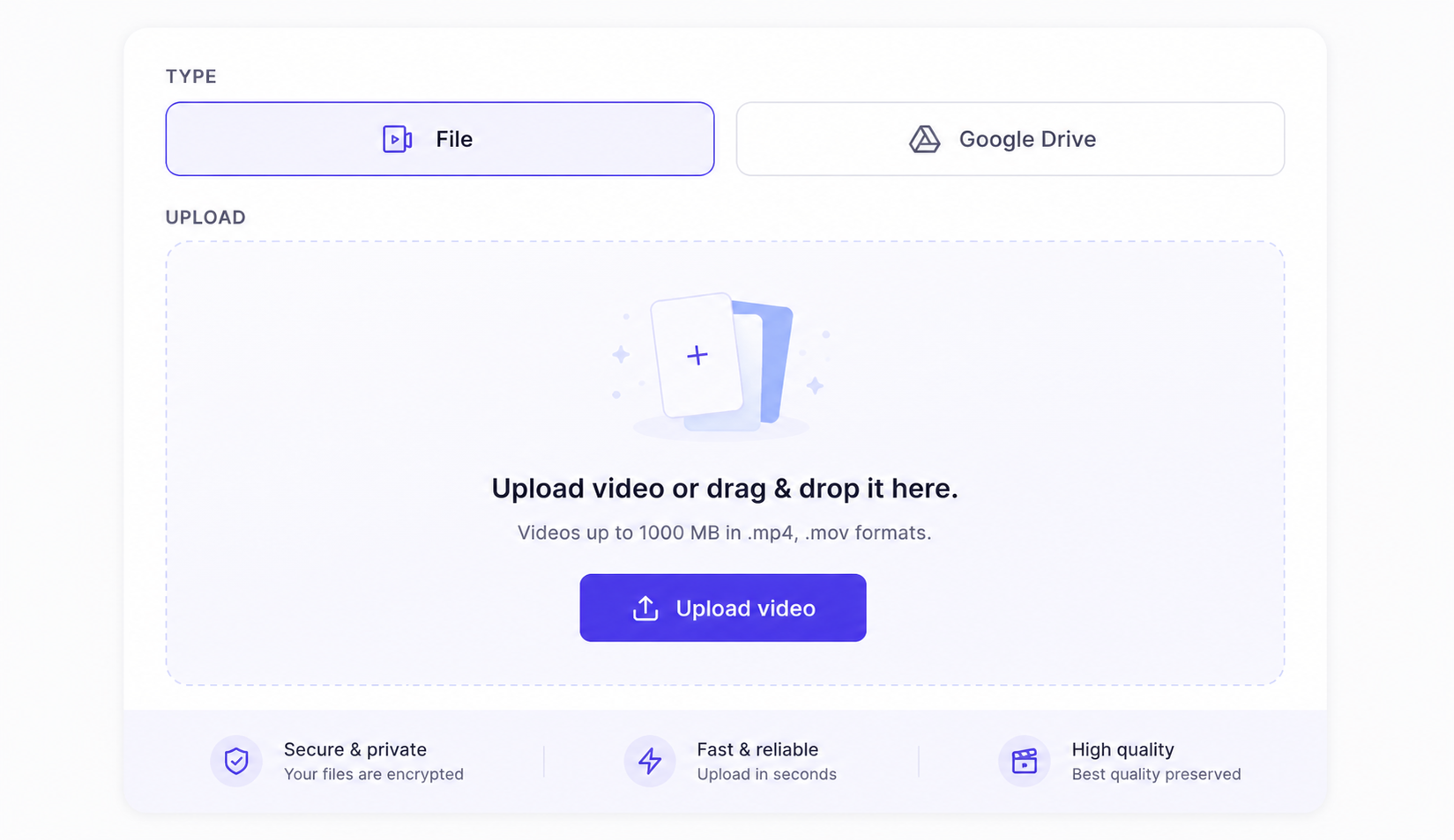 Upload a short reference clip